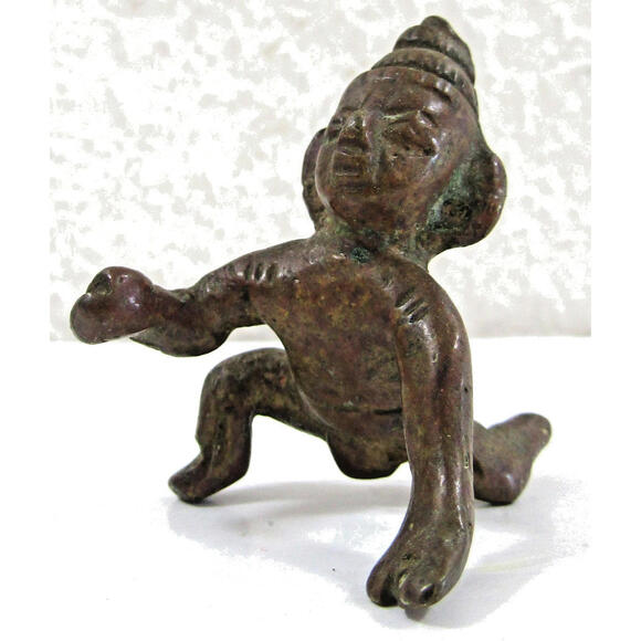 Vintage Sculpture Indian Goddess Indra Late Nineteenth Century 2” Bronze